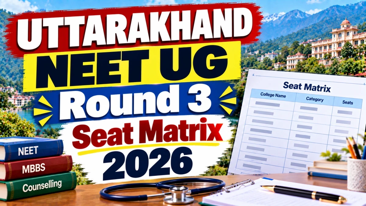 Uttarakhand NEET UG Round 3 Seat Matrix 2026 Scheduled for October 6, Allotment Result on October 9
